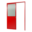 Ver imagem 1 de Porta de Correr Suspensa Meia Lambril Meia Vidro Dir L.25 Vermelha 210x80 Brimak