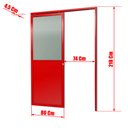 Ver imagem 4 de Porta de Correr Suspensa Meia Lambril Meia Vidro Dir L.25 Vermelha 210x80 Brimak