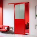 Ver imagem 2 de Porta de Correr Suspensa Meia Lambril Meia Vidro Dir L.25 Vermelha 210x80 Brimak