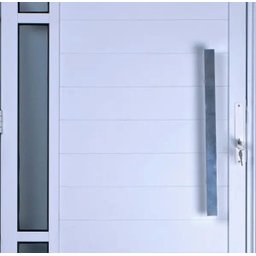 Porta de Alumínio Lambril com Visor e Puxador Cor Branco 210 x 90 Direita Linha All Soft - 2