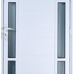 Porta de Alumínio Lambril com Visor Duplo Cor Branco 210 x 80 Esquerda Linha All Soft - 2
