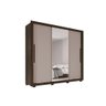 Guarda Roupa Casal Panamá Porta Espelho Central 3 Portas 4 Gavetas Salleto Savana/off White - 1