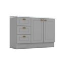 Ver imagem 1 de Gabinete de Cozinha Modulado Balcão para Pia com Tampo Americana com 2 Portas e 3 Gavetas 120cm