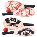 Ver imagem 2 de Kit Frescobol Par Raquetes Praia Jogo Bolinha Bolsa Red Nose 486300