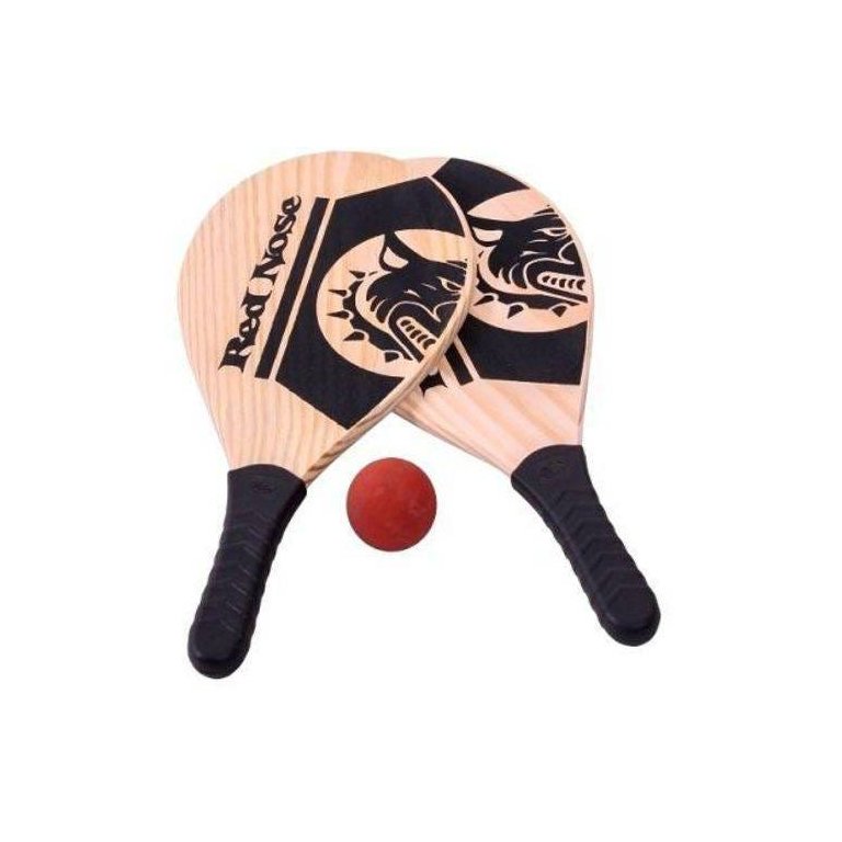 Kit Frescobol Par Raquetes Praia Jogo Bolinha Bolsa Red Nose 486300