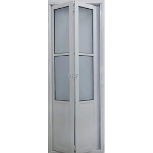 Porta Camarão de Alumínio Branco Lambril 210 x 90 com Vidro Mini Boreal Lux Esquerda