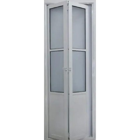 Porta Camarão de Alumínio Lambril 210 x 70 com Vidro Mini Boreal Lux Esquerda Cor Branco