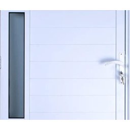 Porta de Alumínio Lambril com Visor 210 x 80 Esquerda Linha All Soft Cor Branco - 2