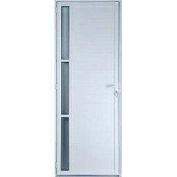 Porta de Alumínio Lambril com Visor 210 x 80 Esquerda Linha All Soft Cor Branco - 1