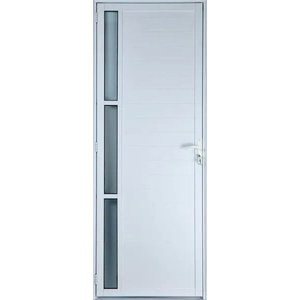 Porta de Alumínio Lambril com Visor 210 x 80 Esquerda Linha All Soft Cor Branco