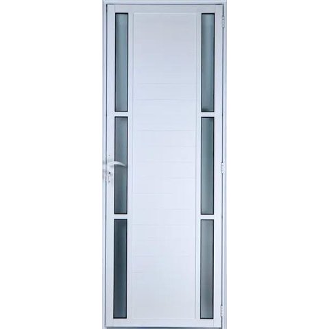 Porta de Alumínio Lambril com Visor Duplo 210 x 80 Direita Linha All Soft Cor Branco