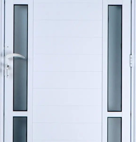 Porta de Alumínio Lambril com Visor Duplo 210 x 80 Direita Linha All Soft Cor Branco - 2