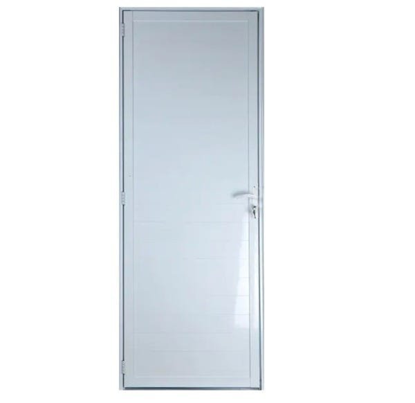 Porta de Alumínio Lambril 210 x 80 Esquerda Linha All Soft Cor Branco