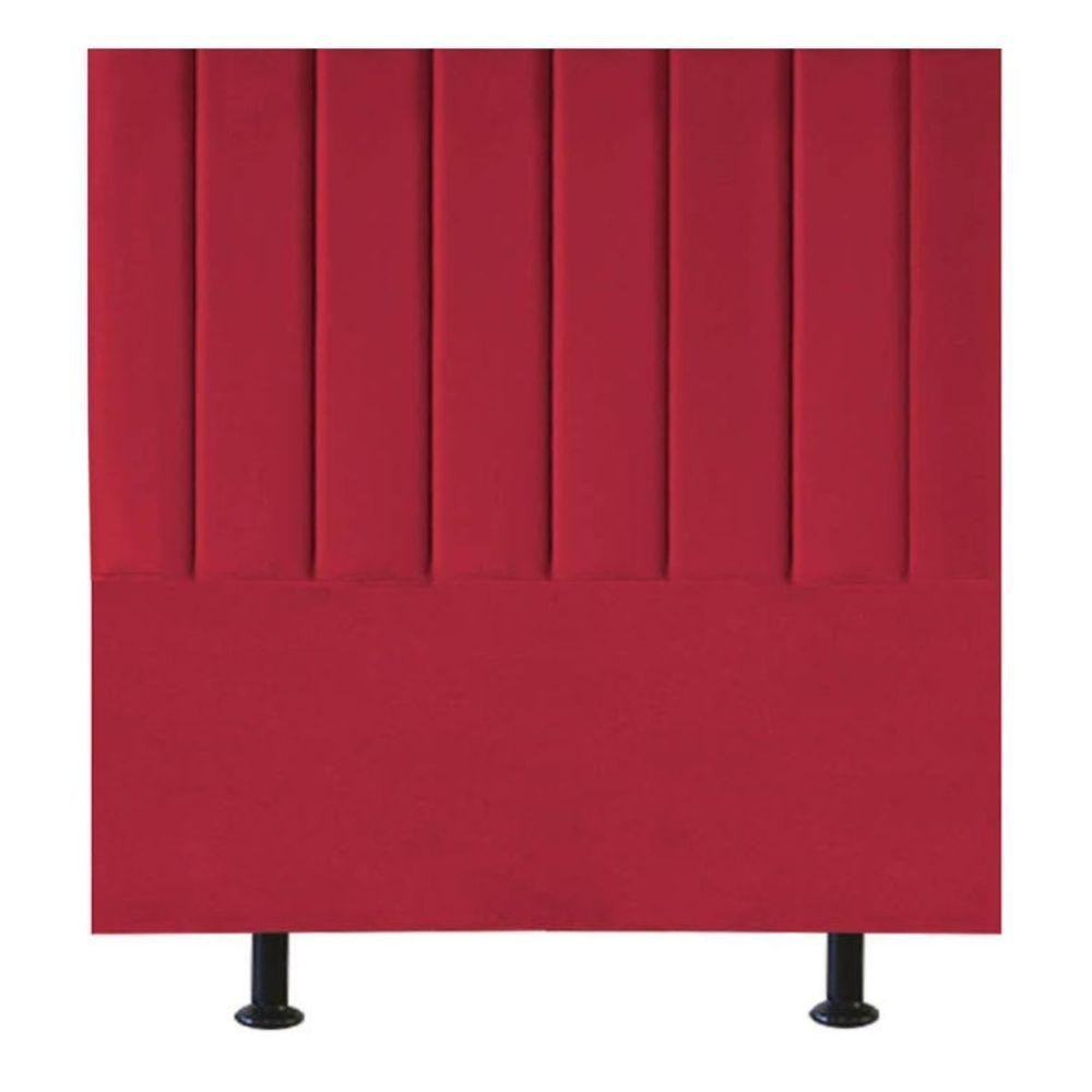 Cabeceira Estofada Cama Box Casal 140 Cm Laura Suede Cor:vermelho