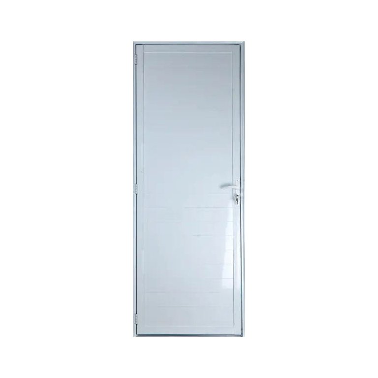 Porta de Alumínio Lambril Cor Branco 210 x 80 Direita Linha All Soft