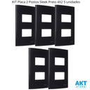 Ver imagem 2 de Kit 5 Placa 4x2 2 Postos Separados Preta Sleek Margirius Cor:preto