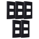 Ver imagem 1 de Kit 5 Placa 4x2 2 Postos Separados Preta Sleek Margirius Cor:preto