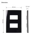 Ver imagem 3 de Kit 5 Placa 4x2 2 Postos Separados Preta Sleek Margirius Cor:preto