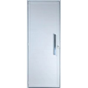 Porta de Alumínio Lambril com Puxador Cor Branco 210 x 80 Direita Linha All Soft