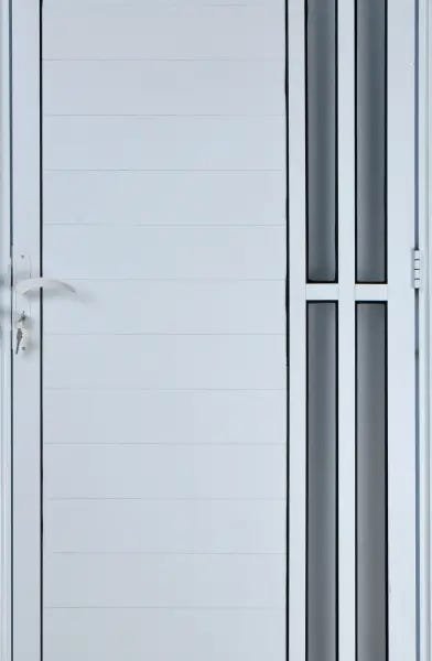 Porta De Alumínio Lambril Com Visor 2 Torres Cor Branco 2,10 X 1,00 Esquerda Linha All Soft - 2