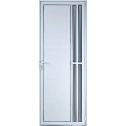 Porta de Alumínio Lambril com Visor 2 Torres Cor Branco 210 x 80 Esquerda Linha All Soft - 1 Porta de Alumínio Lambril com Visor 2 Torres Cor Branco 210 x 80 Esquerda Linha All Soft - 1