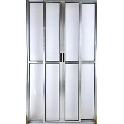 Porta de Alumínio de Correr Balcão 4 Folhas 210 x 200 Brilhante Linha 25 com Chave - 1