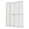 Porta de Alumínio de Correr Balcão 4 Folhas 210 x 200 Branco Linha 25 com Chave - 1