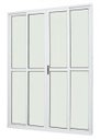 Ver imagem 1 de Porta de Alumínio de Correr Balcão 4 Folhas 210 x 200 Branco Linha 25 com Chave
