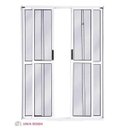 Ver imagem 2 de Porta de Alumínio de Correr Balcão 4 Folhas 210 x 200 Branco Linha 25 com Chave