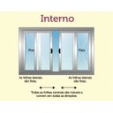 Ver imagem 3 de Porta de Alumínio de Correr Balcão 4 Folhas 210 x 200 Branco Linha 25 com Chave