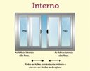 Ver imagem 3 de Porta de Alumínio de Correr Balcão 4 Folhas 210 x 200 Branco Linha 25 com Chave