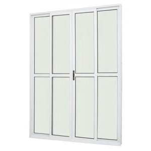 Porta de Alumínio de Correr Balcão 4 Folhas 210 x 180 Branco Linha 25 com Chave