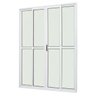 Porta de Alumínio de Correr Balcão 4 Folhas 210 x 180 Branco Linha 25 com Chave - 1