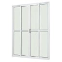 Ver imagem 1 de Porta de Alumínio de Correr Balcão 4 Folhas 210 x 180 Branco Linha 25 com Chave