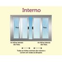 Ver imagem 3 de Porta de Alumínio de Correr Balcão 4 Folhas 210 x 180 Branco Linha 25 com Chave