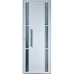 Porta de Alumínio Lambril com Visor Duplo com Puxador Cor Branco 210 x 80 Direita Linha All - 1 Porta de Alumínio Lambril com Visor Duplo com Puxador Cor Branco 210 x 80 Direita Linha All - 1