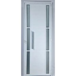 Porta de Alumínio Lambril com Visor Duplo com Puxador Cor Branco 210 x 80 Direita Linha All - 2 Porta de Alumínio Lambril com Visor Duplo com Puxador Cor Branco 210 x 80 Direita Linha All - 2