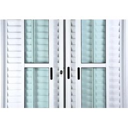 Porta de Alumínio de Correr Balcão 6 Folhas 210 x 200 Branco Linha 25 com Chave - 3