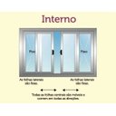 Ver imagem 4 de Porta de Alumínio de Correr Balcão 6 Folhas 210 x 200 Branco Linha 25 com Chave