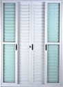 Ver imagem 2 de Porta de Alumínio de Correr Balcão 6 Folhas 210 x 200 Branco Linha 25 com Chave