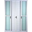 Ver imagem 2 de Porta de Alumínio de Correr Balcão 6 Folhas 210 x 200 Branco Linha 25 com Chave