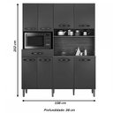 Ver imagem 2 de Armário de Cozinha Pratic 7 Portas e 1 Gaveta - Chf Móveis Cinamomo/off White