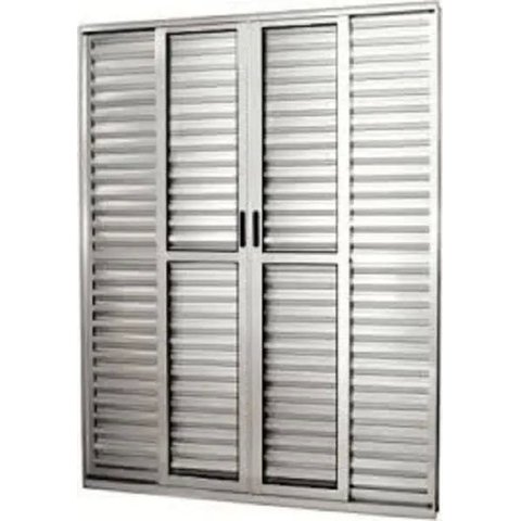 Porta Balcão 6 Folhas com Fechadura 2,10 X 1,80 Cor Branco Linha Premium