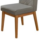 Ver imagem 4 de Kit 2 Cadeira de Jantar Estofada Luna Linho Cinza Base Madeira