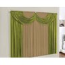 Cortina Paris Verde e Avelã 3,00m x 2,80m - Varão Simples - 1
