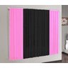 Cortina Versátil Rosa e Preto 4,00m x 2,50m - Varão Simples - 1