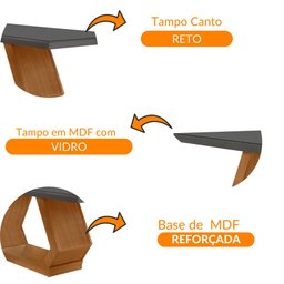 Mesa para Sala de Jantar Lara 180cm Em MDF e Vidro - 4