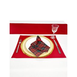 Kit 2 Peças Jogo Americano Vermelho Natal 100% Algodão para Decoração - 37x50cm - 3