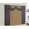 Cortina Paris Cinza e Avelã 2,00m x 1,70m - Varão Simples - 1