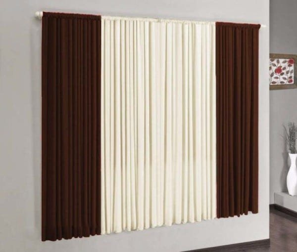 Cortina Versátil Tabaco e Palha 3,00m x 2,50m - Varão Simples - 1